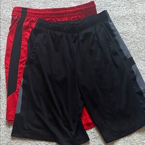 3/$15- Pair of Tek Gear Black and Red Youth Athletic Shorts, sz YL